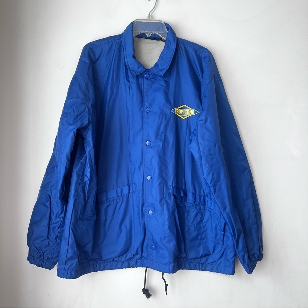 Vintage 90s Dunbrooke Las Vegas Tropicana Blue Lined Windbreaker Jacket Mens L
